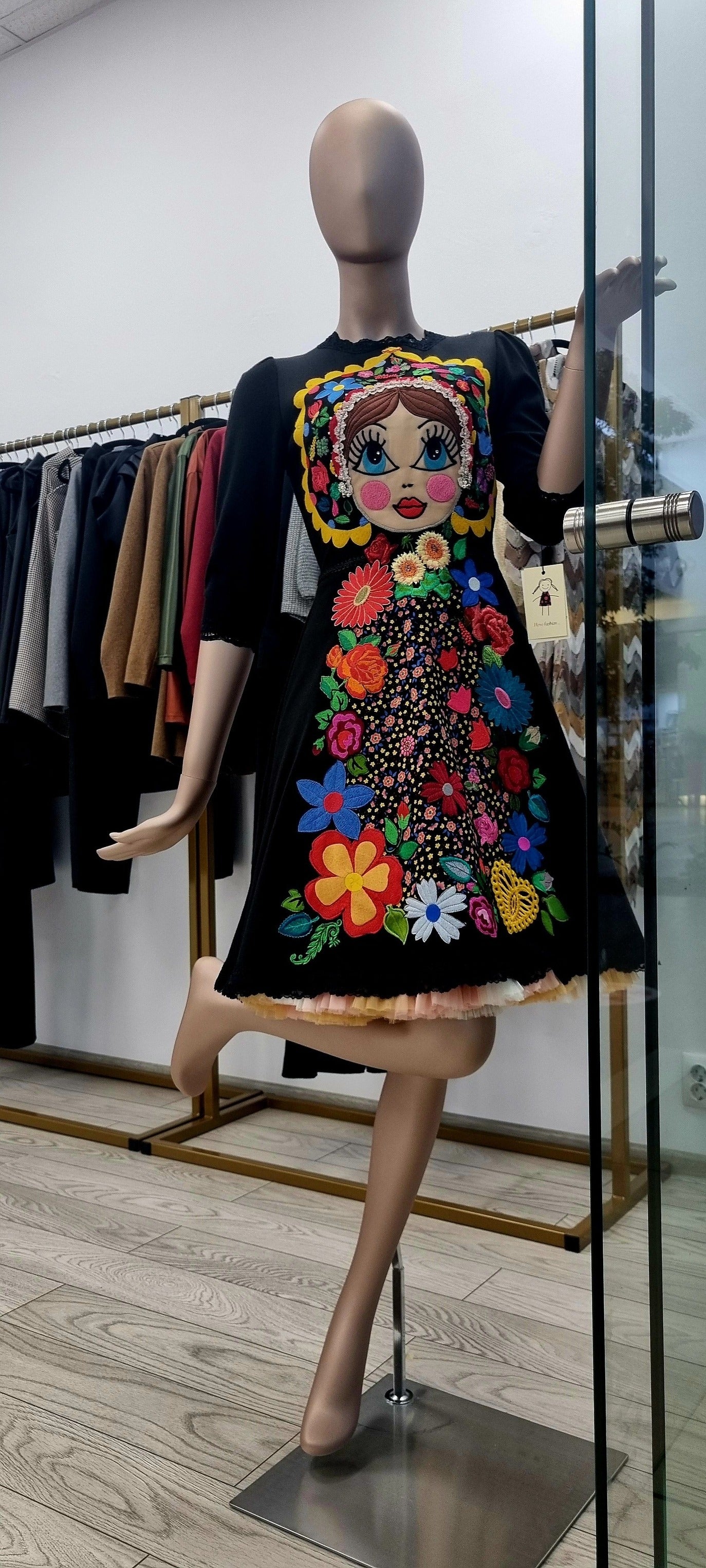 Black Matryoshka Dress