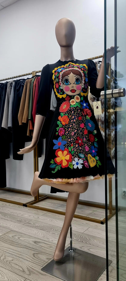 Black Matryoshka Dress