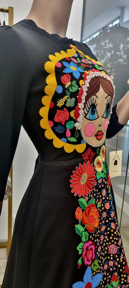 Black Matryoshka Dress