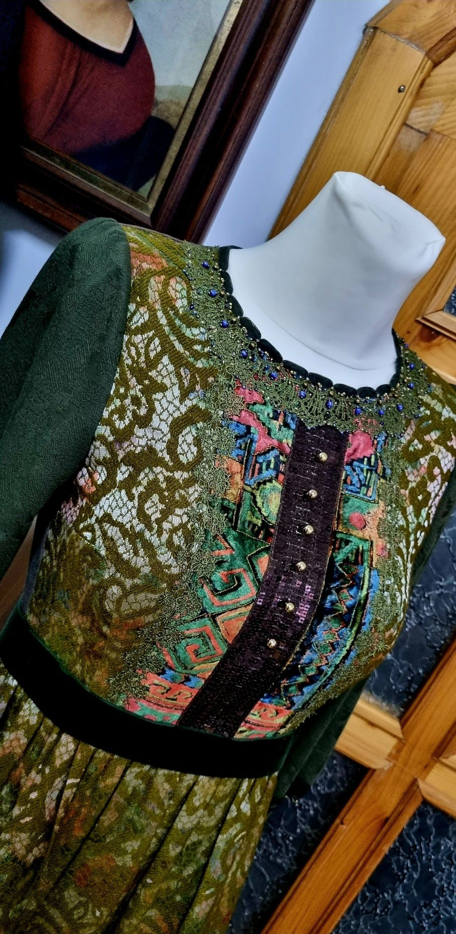 Green Brocade Dress