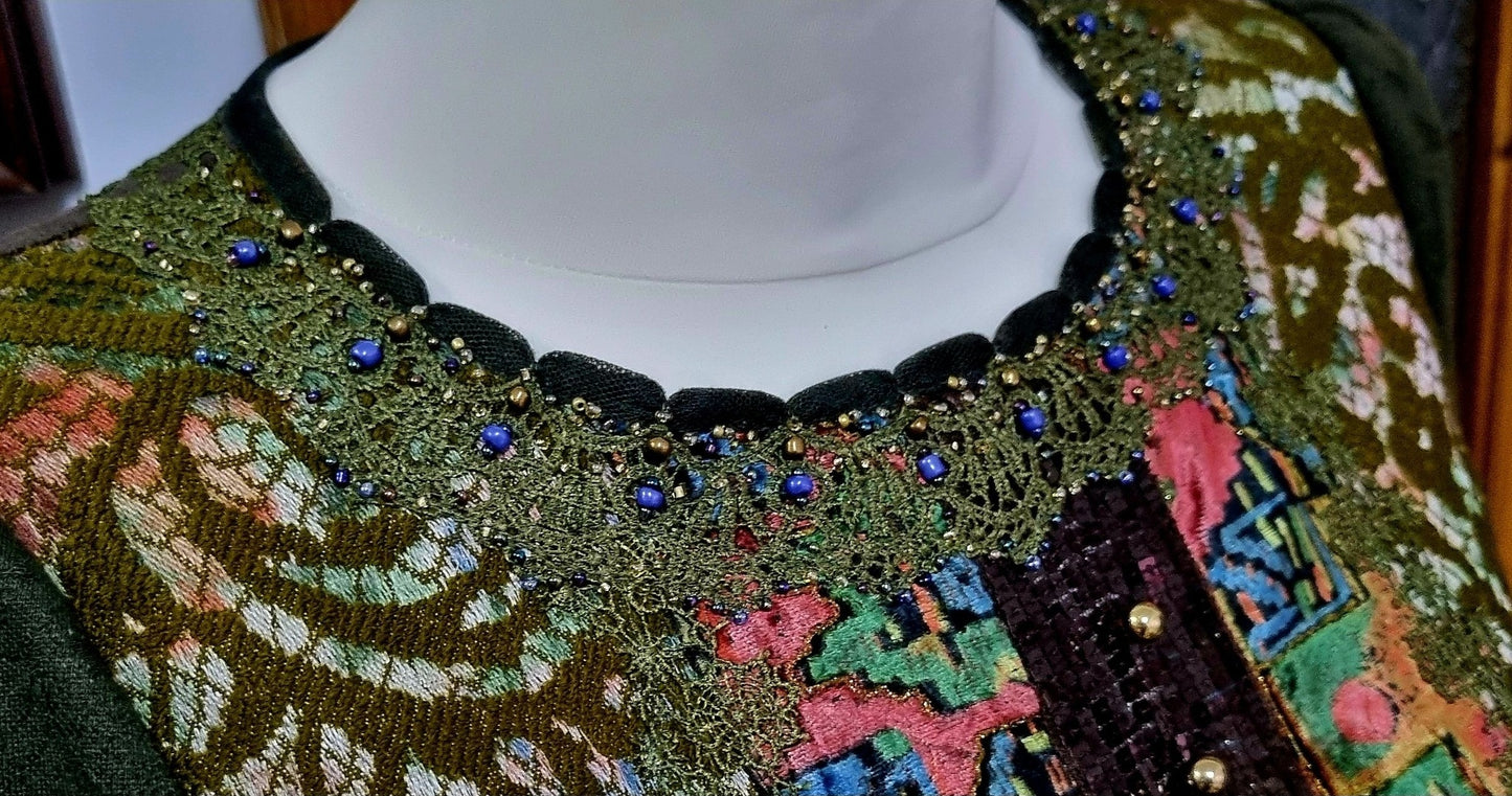 Green Brocade Dress