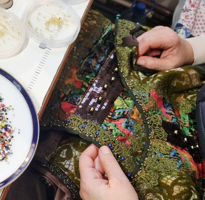Green Brocade Dress