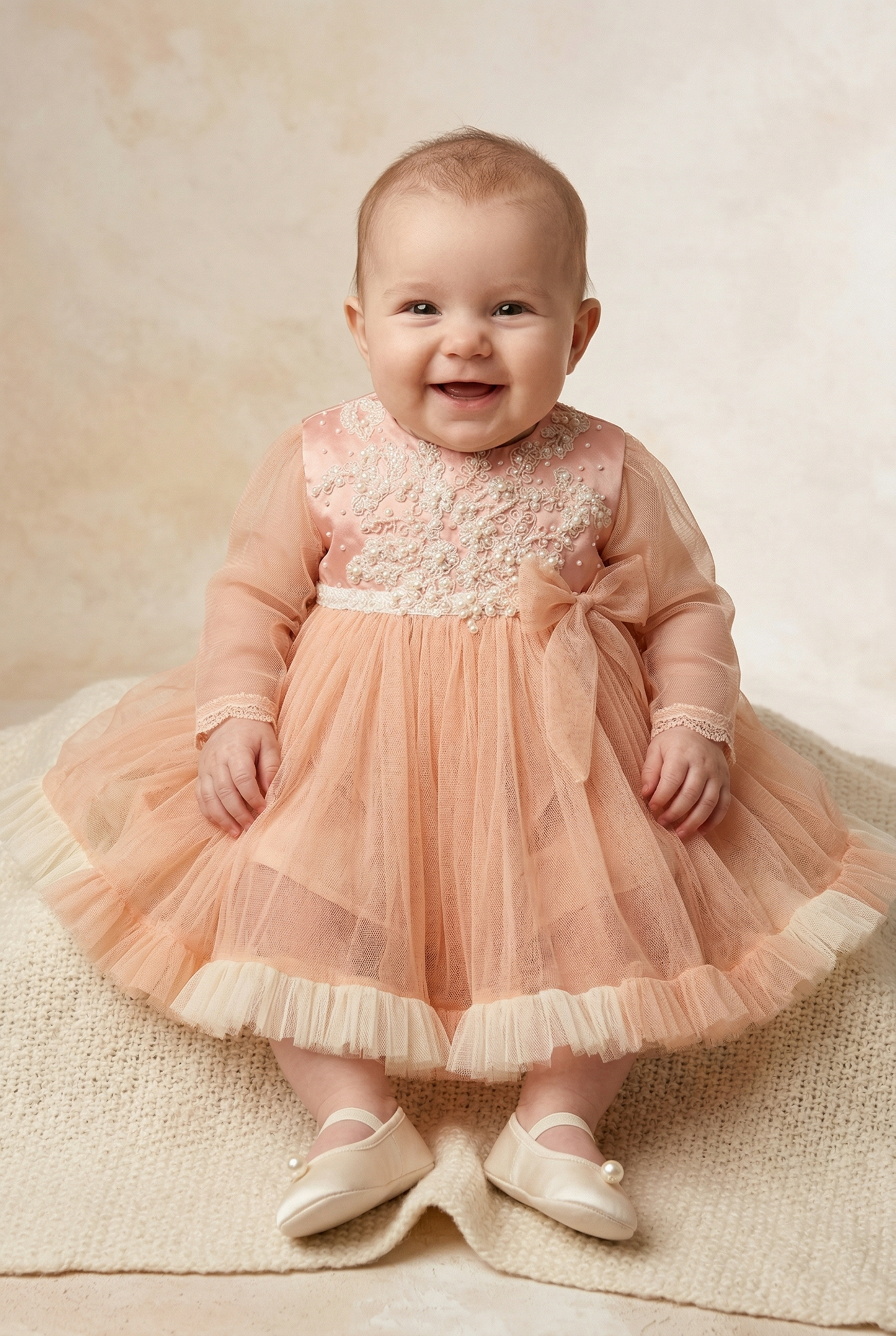 Peach Christening Dress