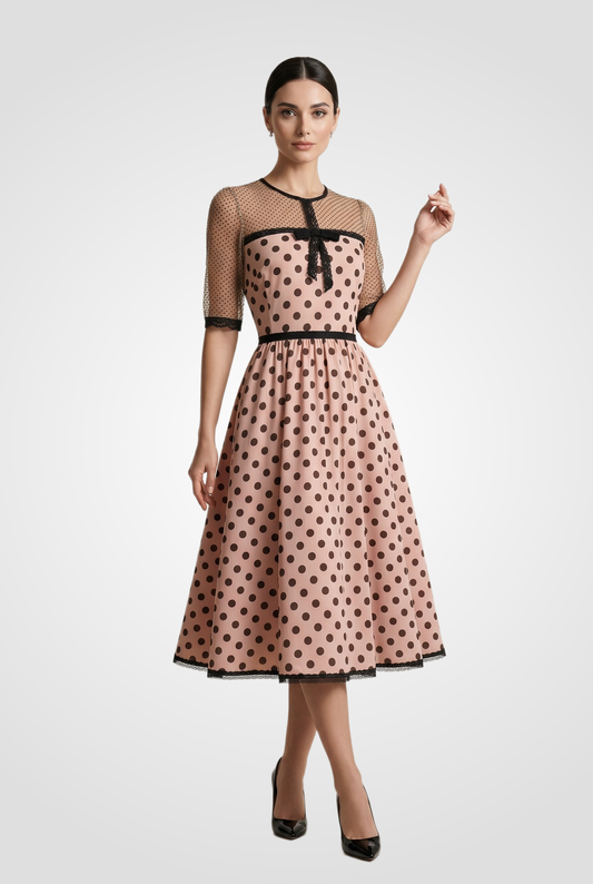 Pink polka dot dress
