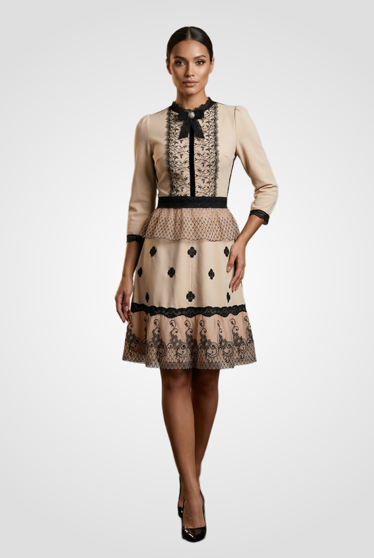 Rochia Charlotte Nude-Negru